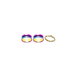 Dynamic Retail Global Set of 3 Rings for Men & Women, Multicolor-Gold Alloy Ring ()-image-85
