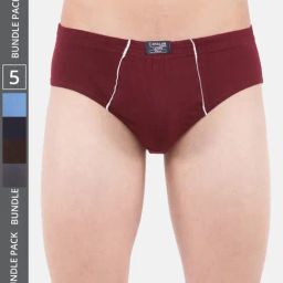 Dollar Lehar Assorted Cotton Regular Fit Briefs - Pack Of 5-45