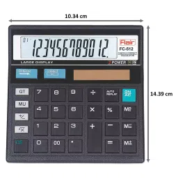Flair 12 Digit Desktop Calculator FC-512 with Dual Power Battery or Solar image 2