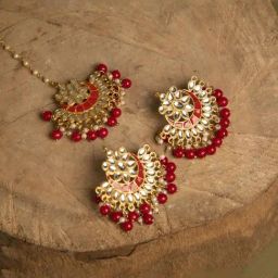 Jewelz Stylish Earring & Maang Tikka for womens & Girls-11