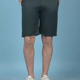 Crimsoune Club Green Cotton Regular Fit Solid Shorts-picture-18