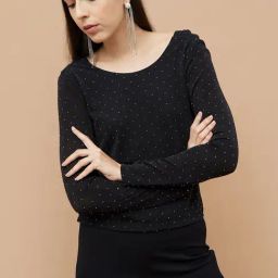 Code by Lifestyle Black Printed Top-image-33