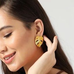Sohi Gold Plated Designer Stud Earrings image 2