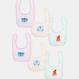 Bodycare Kids Pack Of 6 Assorted Cotton Bibs-54