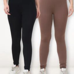 Gracit Black & Brown Solid Tights (Pack of 2)-image-40