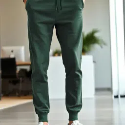 Bewakoof Green Regular Fit Joggers-picture-6