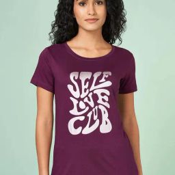 Ajile by Pantaloons Purple Cotton Printed T-Shirt-picture-37