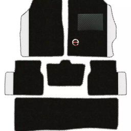 Elegant Duo Black And White Carpet Car Mat Compatible With Tata Safari 2021 7 Seater Manual-image-23