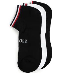 Tommy Hilfiger Logo Black Cotton Socks, Pack of 3-picture-4