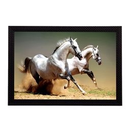 eCraftIndia Multicoloured Horses UV Wall Art-image-1