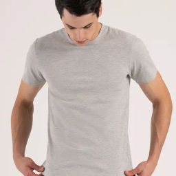 Red Tape Grey Cotton Regular Fit Self Pattern T-Shirt-picture-6