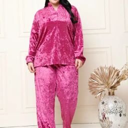 TAG 7 Pink Velvet Relaxed Fit Sleepwear-42