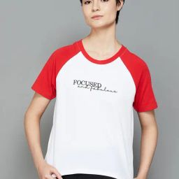 KAPPA White & Red Cotton Printed Sports T-Shirt-image-8
