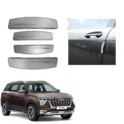 SPREADX Plastic Stylish I-Pop Silver Colour Elegant Car Door Guard Protection Universal Type Suitable for Alcazar (Set of 4 Pcs)-41