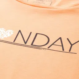 Sweet Dreams Peach & Navy Graphic Print Top With Pyjama Set image 4