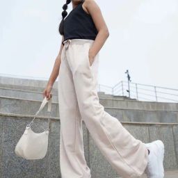 Nap Chief Girls Beige Cotton Solid Track Bottoms & Joggers-image-76
