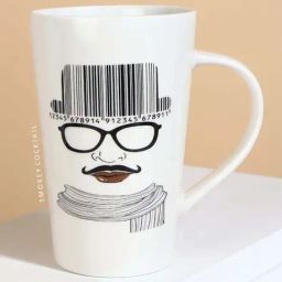 Smokey Cocktail White & Black Ceramic Men With Specs Printed Large Coffee Mug (350ml)-image-54