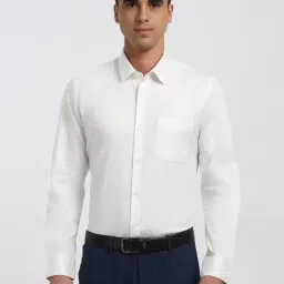 Peter England White Cotton Slim Fit Shirt-picture-41