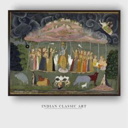 Indian Classic Art Multicolor Canvas Abstract Wall Art-image-96