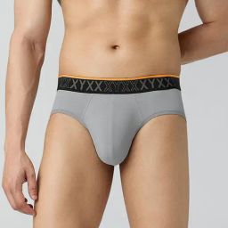 Xyxx Grey Nylon Solid Regular Fit Briefs-image-42