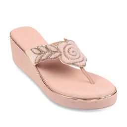 Mochi Women's Peach Thong Wedges-image-19