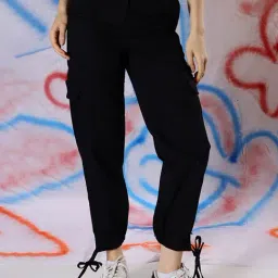 NEUDIS Black Regular Fit Mid Rise Cargo-image-26