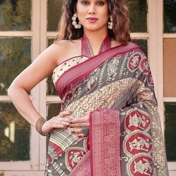DIVASTRI Kalamkari ZariPaithani Saree-image-59