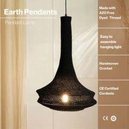 FIG Living Black Cotton Earth Pendant Lamp-48