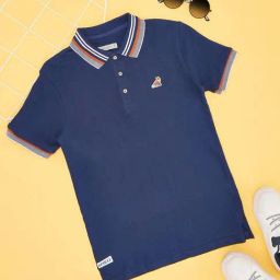 Pantaloons Junior Boys Medium Blue Cotton Solid T-Shirts-image-77