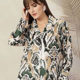 Melon By plusS White & Black Cotton Printed Shirt-image-45