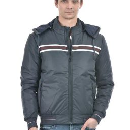 Numero Uno Navy Regular Fit Striped Hooded Jacket-picture-29