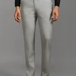 Louis Philippe Grey Slim Fit Self Pattern Trousers-picture-28