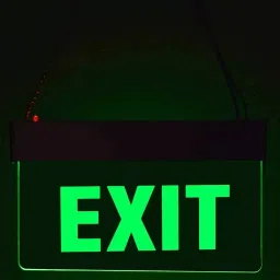 DeHMY Clear Acrylic Exit Glow Sign Double Sided Board With LED Light-3