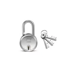 Godrej 50 mm Steel Chrome Plated Finish 3 Keys Round Padlock-42