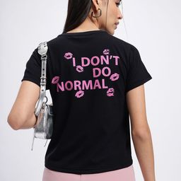 glitchez Never Basic Typo Print T-shirt-image-18