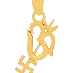 PC Jeweller Om Swastik with Trident 22 kt Gold Pendant without Chain-image-7