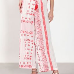 Vero Moda Women Floral Printed Flared High-Rise Pleated Trousers-image-81