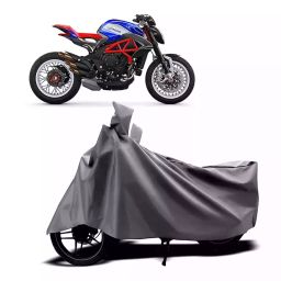 Auto Pearl Two Wheeler Cover with Bag for MV Agusta Dragster800 RR, Silver-image-83