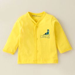 Doreme Single Jersey Full Sleeves Front Open Vest with Puma Print - Yellow-8