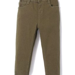 Babyhug Cotton Woven Full Length Trousers with Stretch Solid Color - Olive-image-82