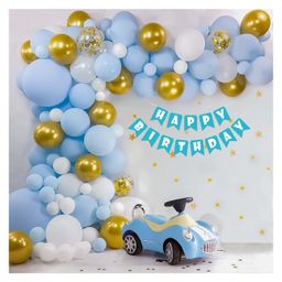 Special You Pastel Theme Birthday Decoration Items for boys/kids with happy birthday banner decorative kit blue pack of 63 items-image-68