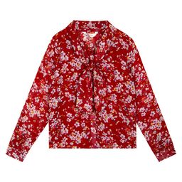 Budding Bees Georgette Full Sleeves Floral Printed Top - Maroon-image-55