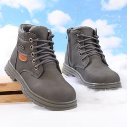 Cute Walk by Babyhug Winter Boots with Lace Up Closure - Grey-image-55