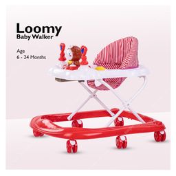 Baybee YoYo Round Ultra Soft Seat-Activity Walker with Adjustable Height and Musical Toy Bar - Red-0