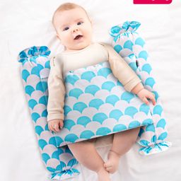 Babyhug Anti-Roll Side Support Baby Pillow with Abstract Theme Print - Pink-18