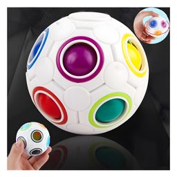 YAMAMA Magic Rainbow Ball Toys For Kids Rainbow Puzzle Ball Fidget Ball Fidget Toys Fun Stress Reliever Magic Ball Kids Toys Speed Cube Puzzle Toys Brain Teaser Ball - Multicolor-24