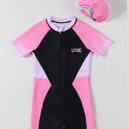 Pine Active Half Raglan Sleeves Legged Swimsuit - Black-image-72