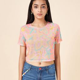 Coolsters by Pantaloons Half Sleeves Floral Printed Top - Orange-image-62