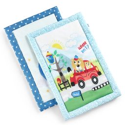 Zoe New Born Baby Cotton Flat Gadda Cozy Moon Bear & Vehicle Print Gadda - Pack of 2-image-98