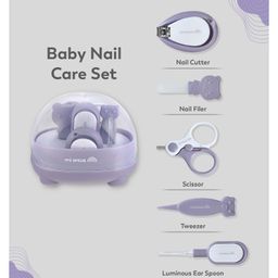 Mi Arcus Baby Grooming Scissors & Nail Clipper Kit Manicure Set Pack of 5- Mauve, 0M+-24